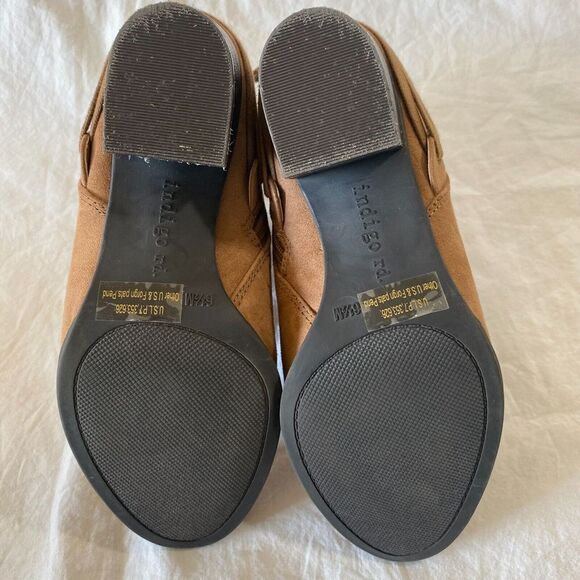 Indigo Rd. Western Boho Tan Suede Round Toe Womens Ankle Booties Size 6.5M - Picture 9 of 10